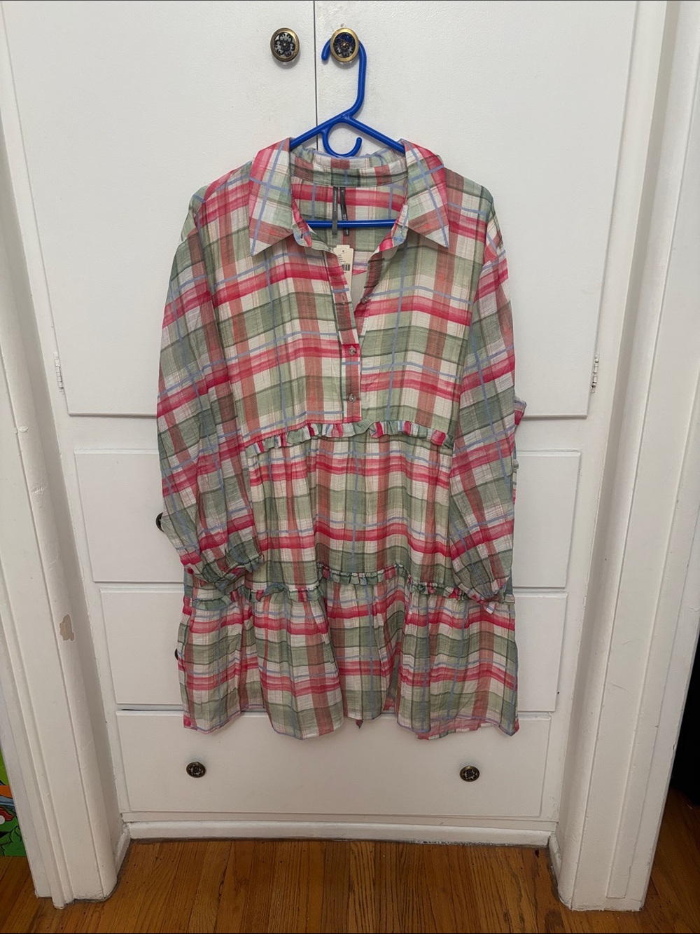 Anthropologie Maeve Bettina Mini Tiered Shirt Dress Size XL NWT
